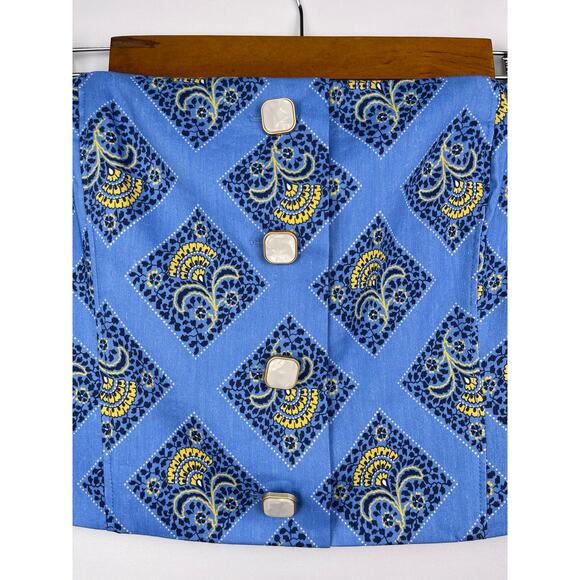 Veronica Beard Blue Printed Strapless Crop Top Size 14 with Boning - Picture 3 of 9